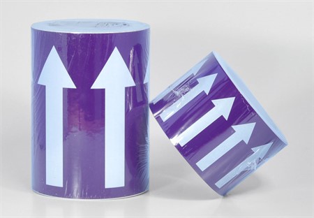 Piltejp Violett med vita pilar, bredd 80 mm